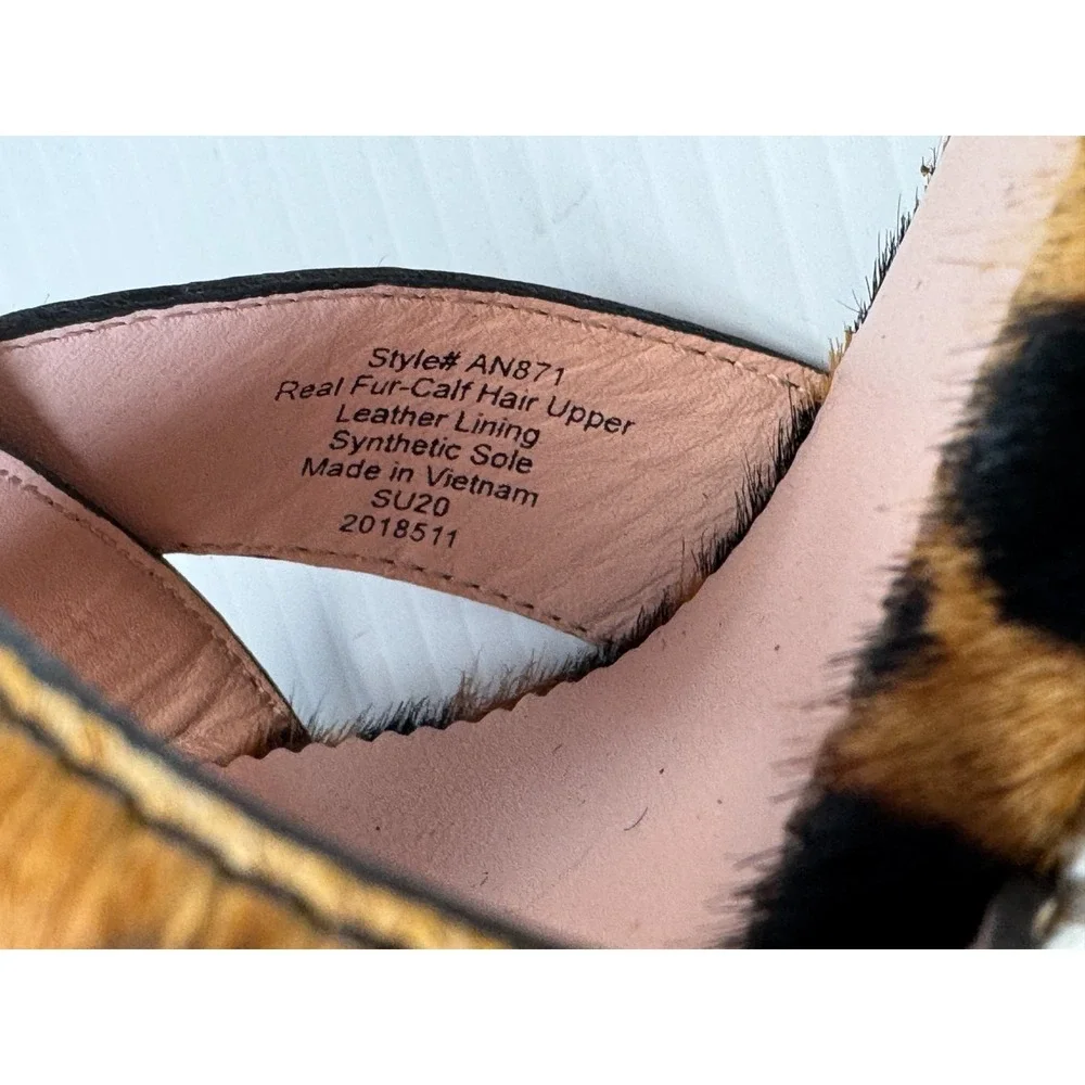 J Crew Jute Wedge Sandal Women 10 NWOB Espadrille  Leopard Calf Hair Ankle Strap